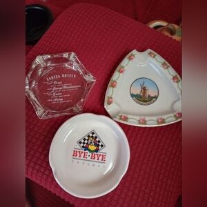 3 vintage ashtrays